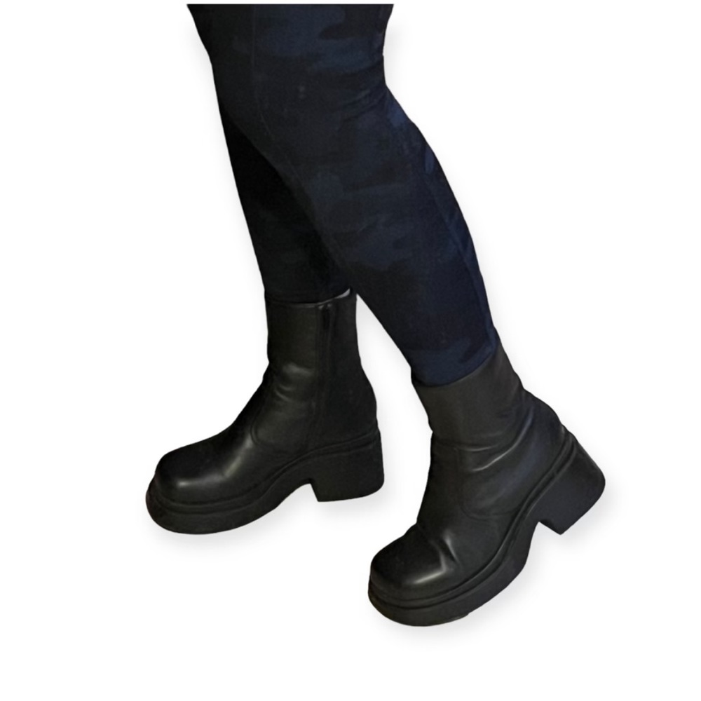 Vintage 90s Y2K SoHo Cobbler Alex Chunky Platform Leather Boots Size 8.5 - Picture 13 of 16